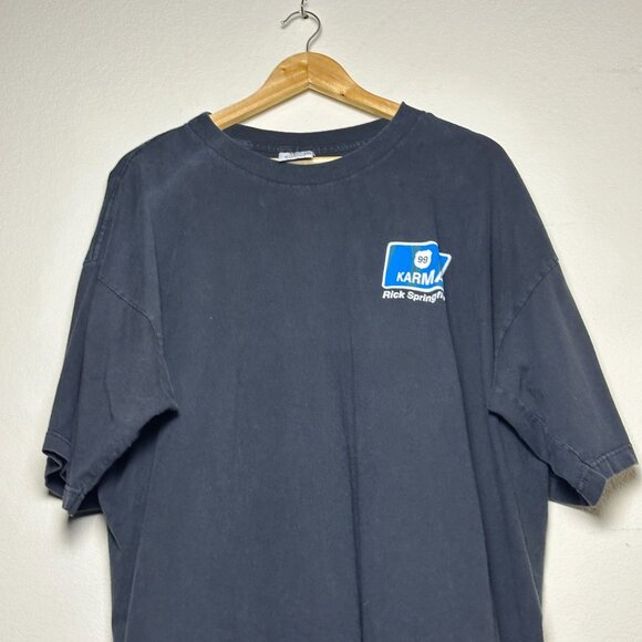 VTG Rick Springfield Graphic Tee Shirt Band Punk Karma Tour Men XXL Black 90s - Picture 13 of 13